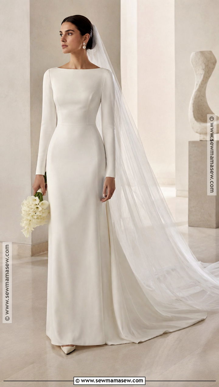 Minimalist Crepe Fall Bridal Dress - 20 fall bridal dresses
