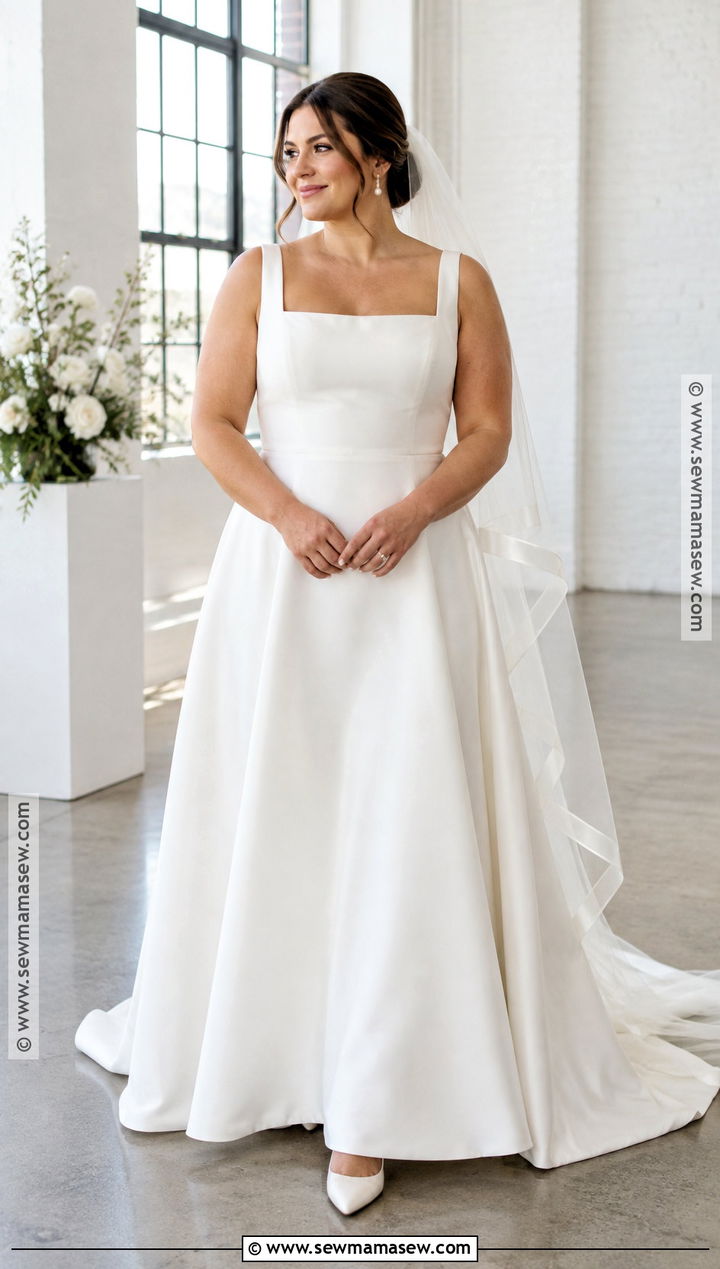 Minimalist Crepe Fit And Flare Wedding Dress - 15 2026 Fall Wedding Dresses