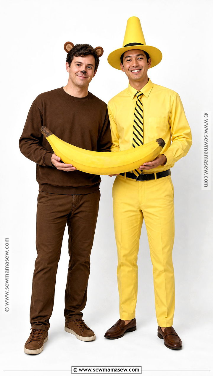 Minimalist Curious George Couple Costume - 35 curious george couple costume ideas