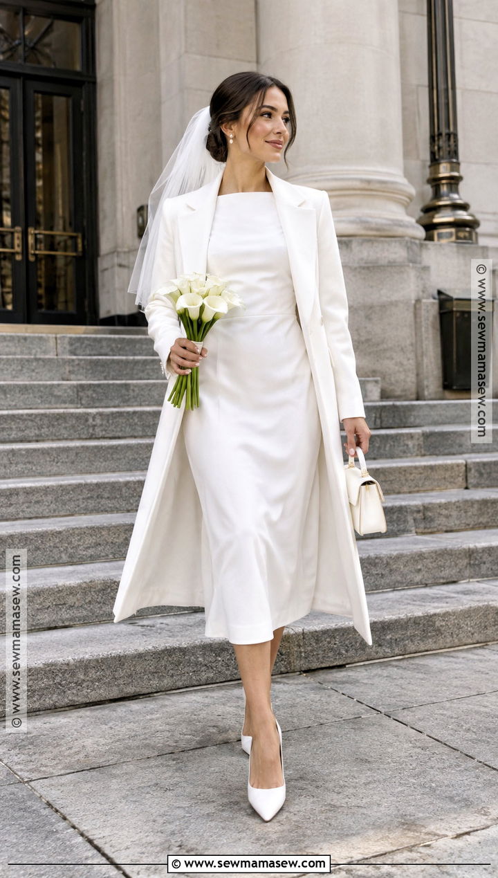 Minimalist Midi Elopement Dress - 15 November Elopement Dress Ideas