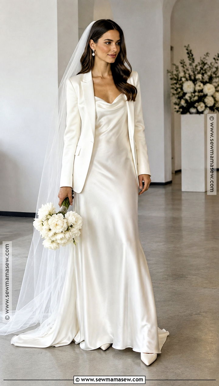 Minimalist Silk Slip Fall Wedding Dress - 25 fall wedding dresses bride