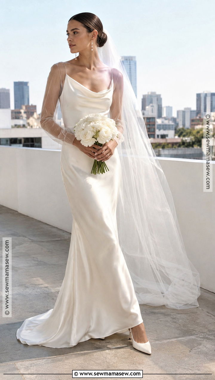 Minimalist Slip Fall Wedding Dress - 25 fall wedding dress ideas