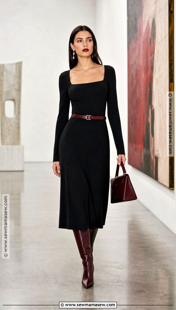 Minimalist Vampire Outfit With Black Dress - 50 vampire outfit ideas