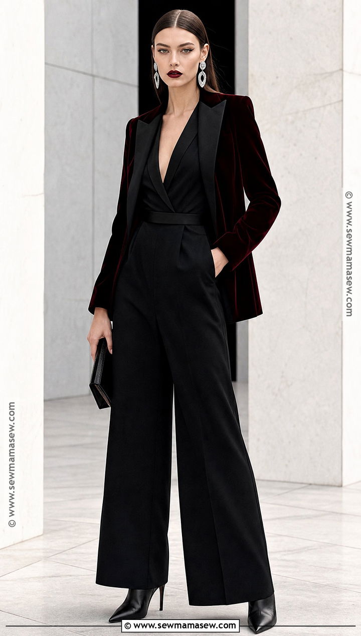 Minimalist Vampire Outfit With Black Jumpsuit - 30 female vampire outfit ideas