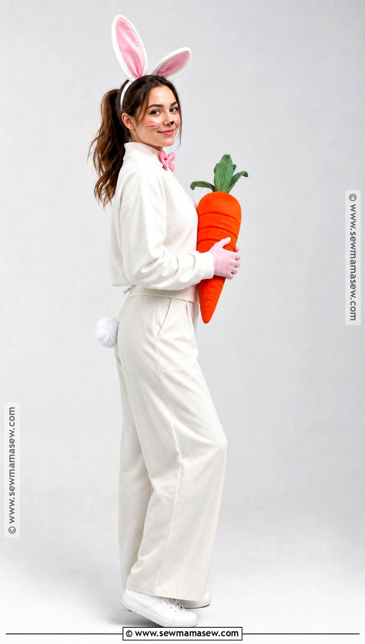 Minimalist White Bunny Costume - 30 bunny costume aesthetic ideas