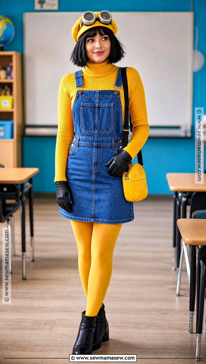 Minion Denim Dress Costume - 30 Easy Minion Costume Ideas