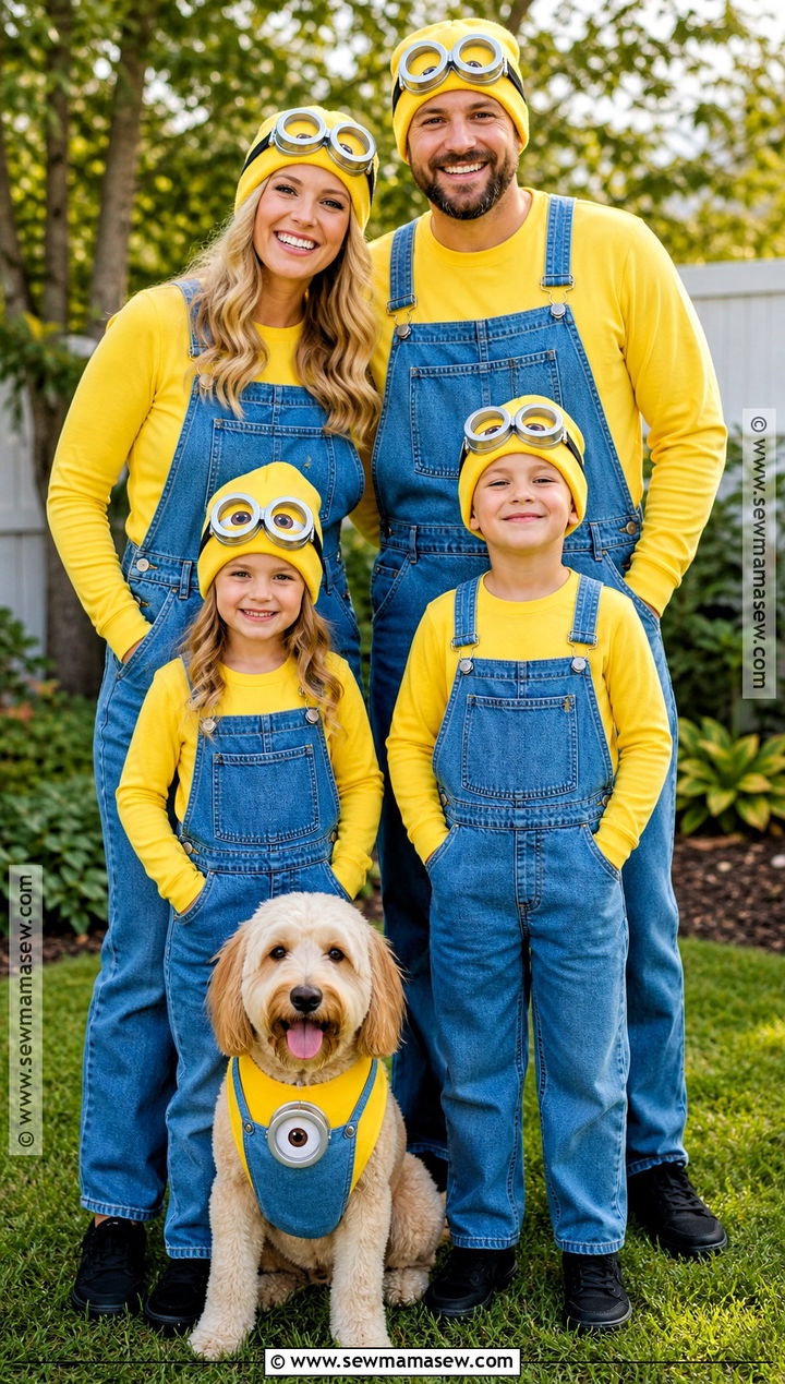 Minion Family Costume With Dog - 30 minion family costume ideas