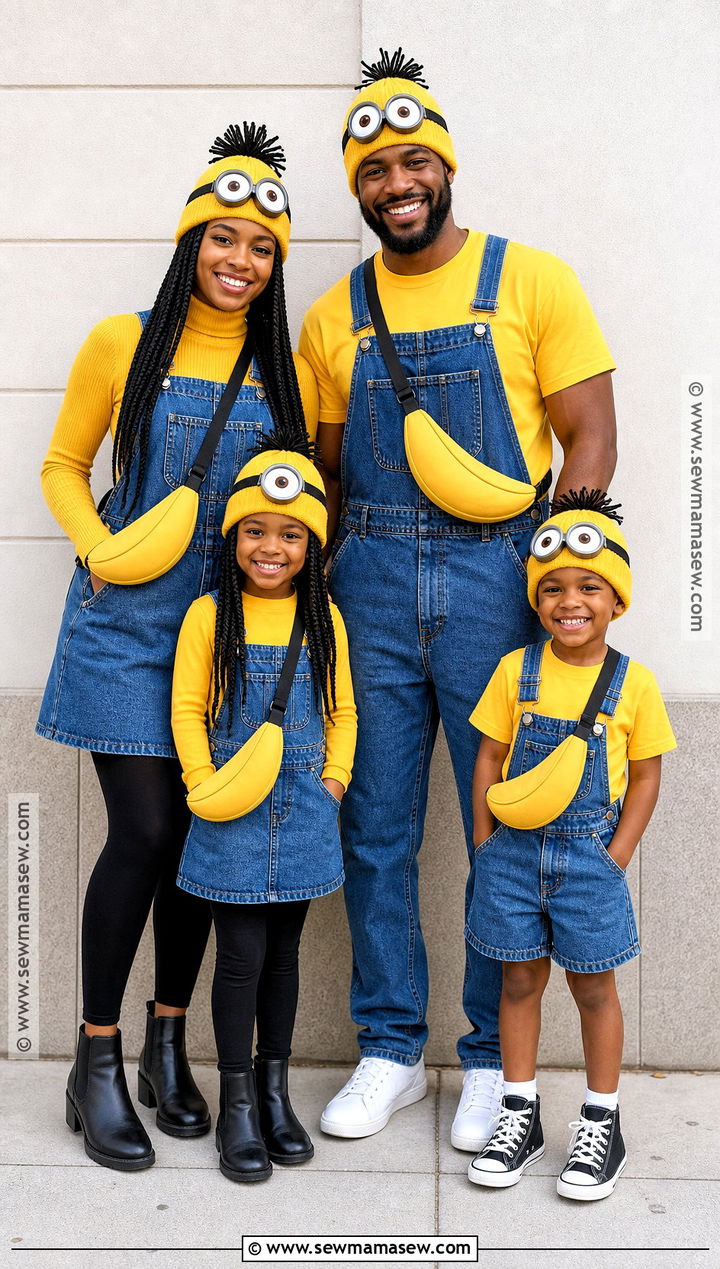Minion Overall Dress Family Costume - 30 minion family costume ideas