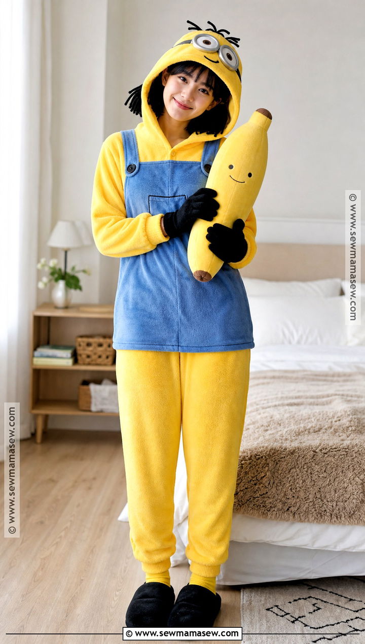 Minion Pajama Costume With Slippers - 30 minons outfit costume ideas