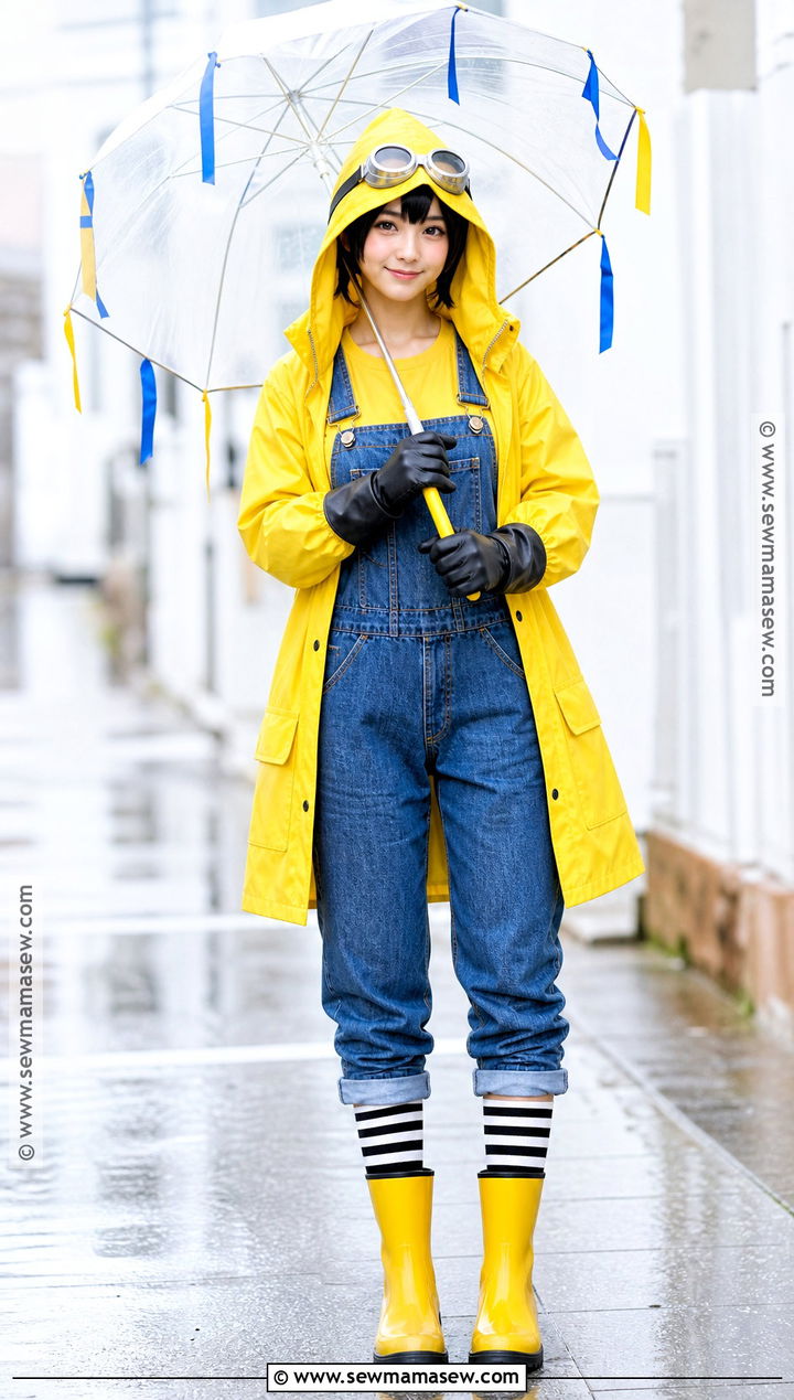 Minion Raincoat Costume With Yellow Boots - 30 minons outfit costume ideas