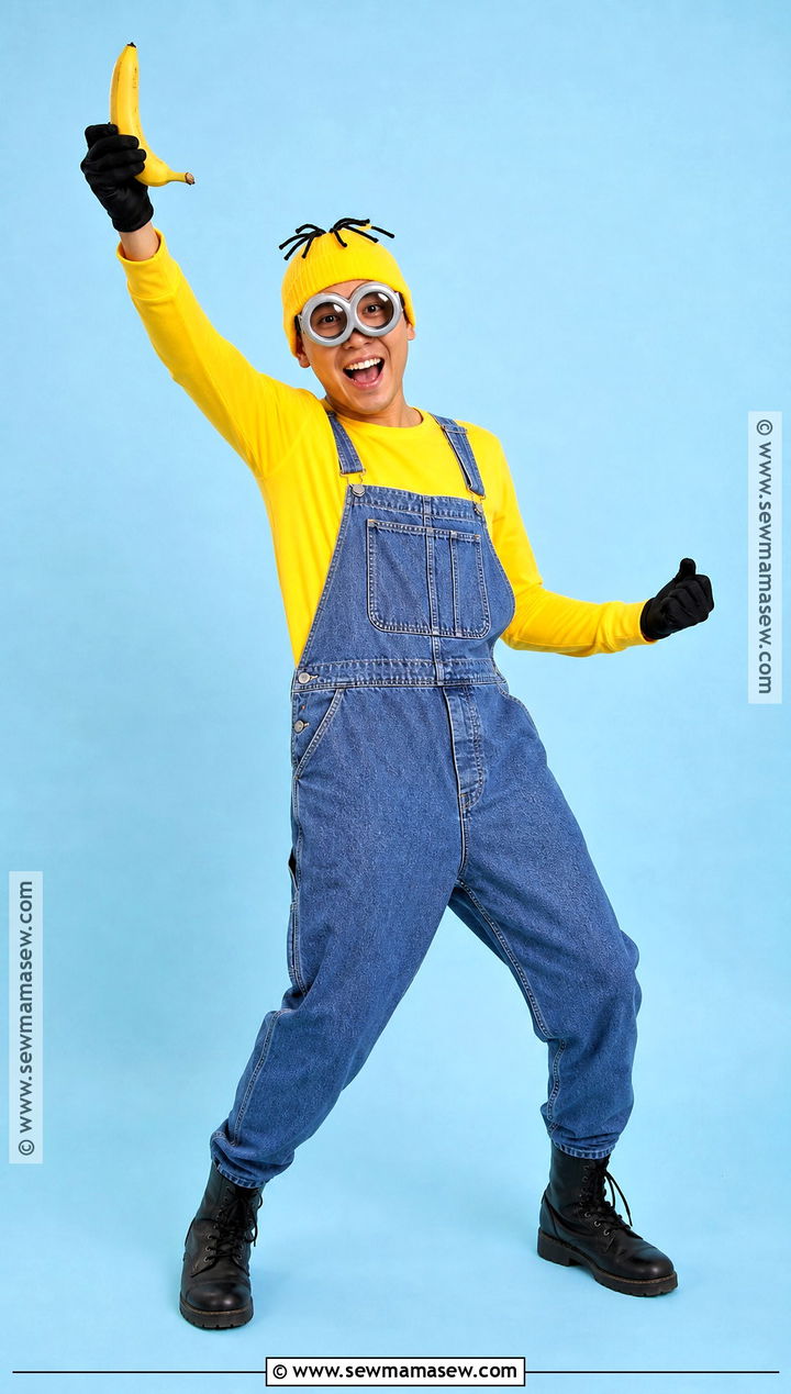 Minion Yellow Costume With Denim Overalls - 30 Yellow Costume Ideas
