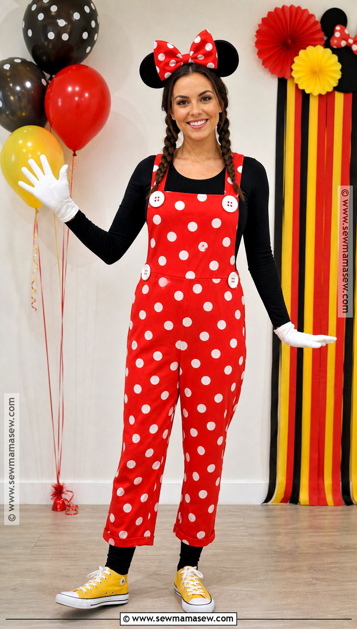 Minnie Mouse Costume With Red Overalls - 30 minnie mouse costume ideas for women