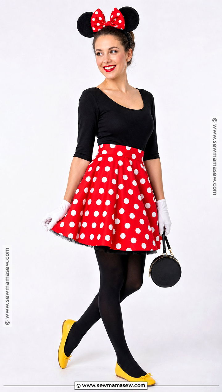 Minnie Mouse Costume With Red Polka Dot Skirt - 30 Red Skirt Halloween Costume Ideas