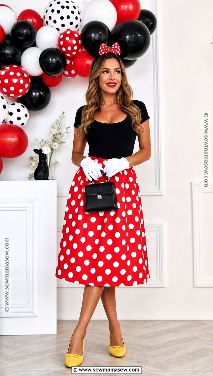 Minnie Mouse Halloween Outfit With Polka Dot Skirt - 30 disney halloween outfits for women