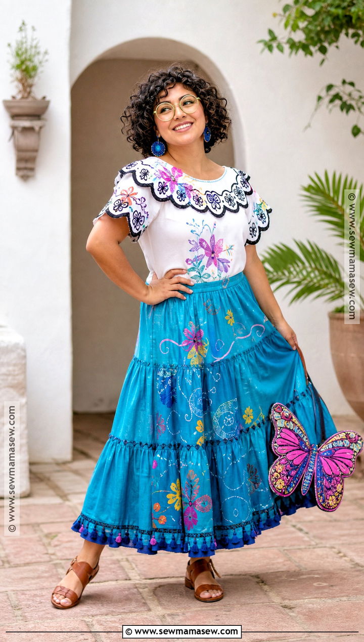 Mirabel Costume With Embroidered Skirt - 40 curly hair halloween costume ideas