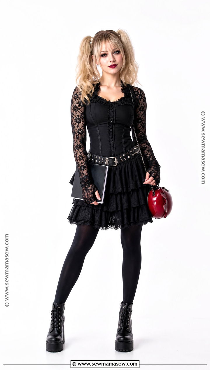 Misa Amane Cosplay With Gothic Black Dress - 40 anime cosplay outfits