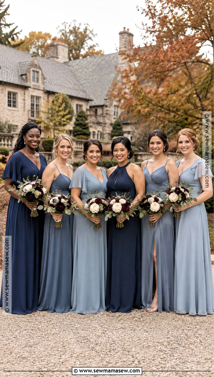 Mismatched Blue Bridesmaid Dresses - 20 blue bridesmaid dresses fall