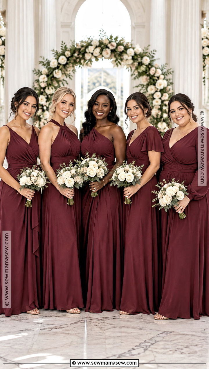 Mismatched Burgundy Bridesmaid Dresses - 20 bridesmaid dresses mismatched fall
