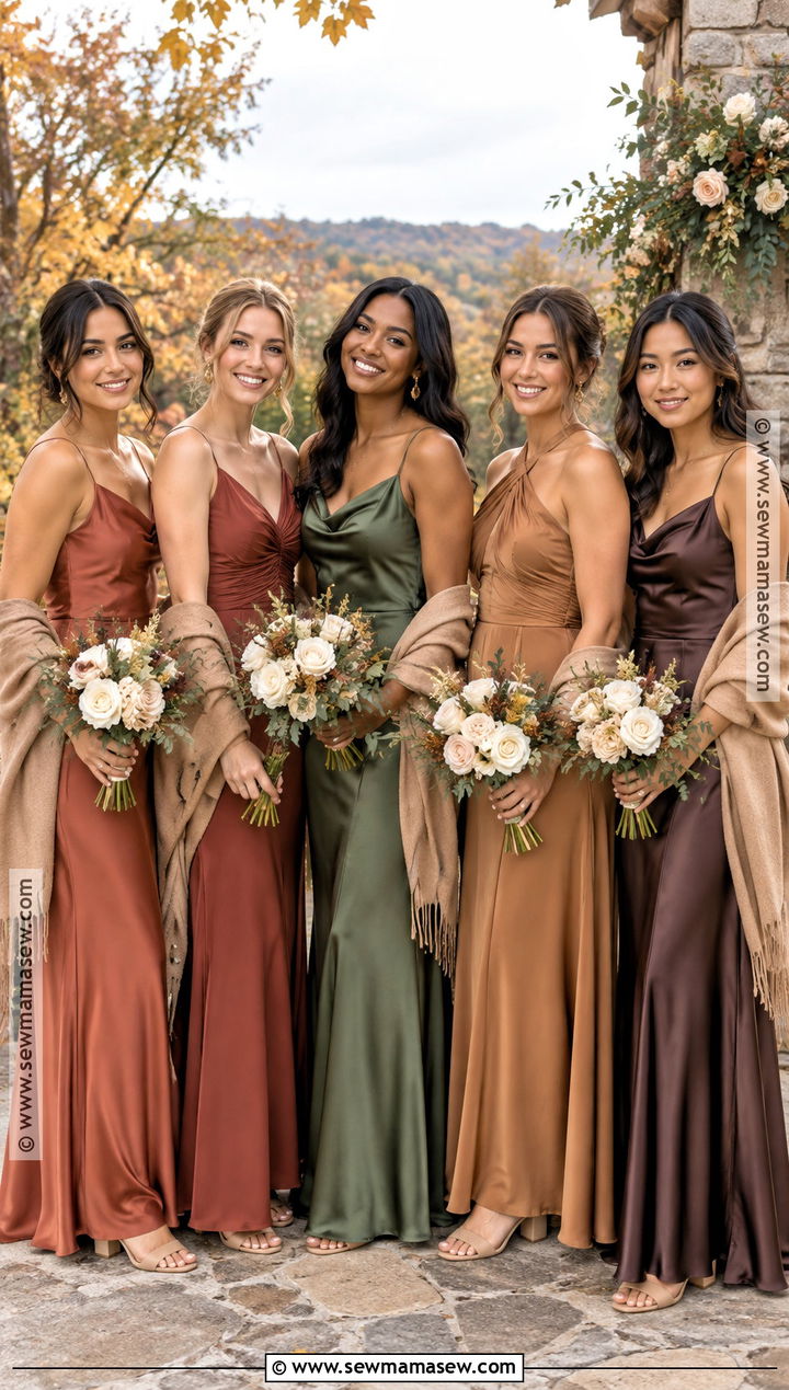 Mismatched Earth Tone Bridesmaid Dresses - 20 bridesmaid dresses autumn