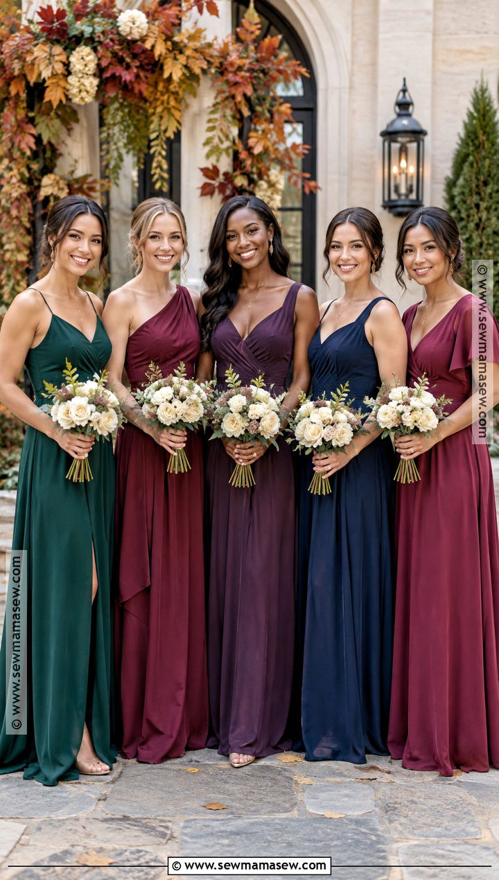 Mismatched Jewel Tone Bridesmaid Dresses - 20 fall bridesmaids dresses