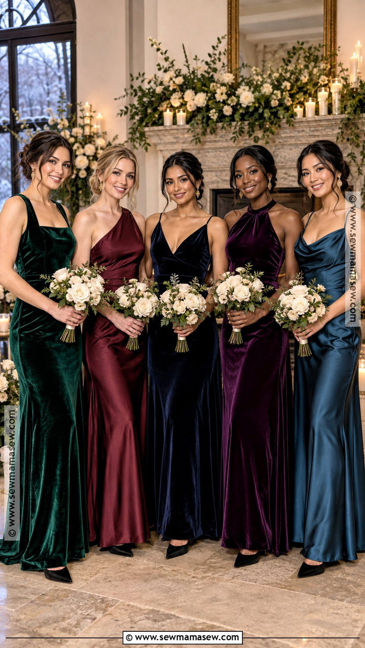Mismatched Jewel Tone Bridesmaid Dresses - 20 november wedding bridesmaid dress ideas