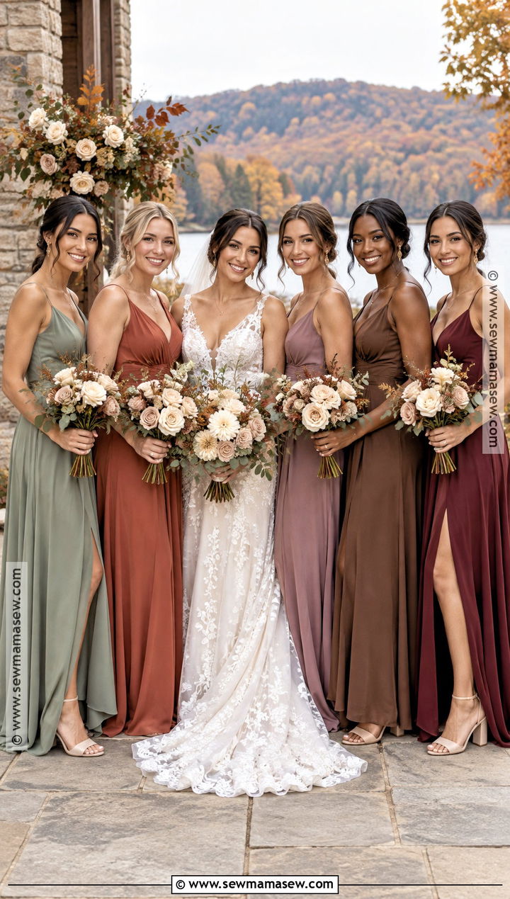 Mismatched Muted Fall Bridesmaid Dresses - 15 Muted Fall Bridesmaid Dresses