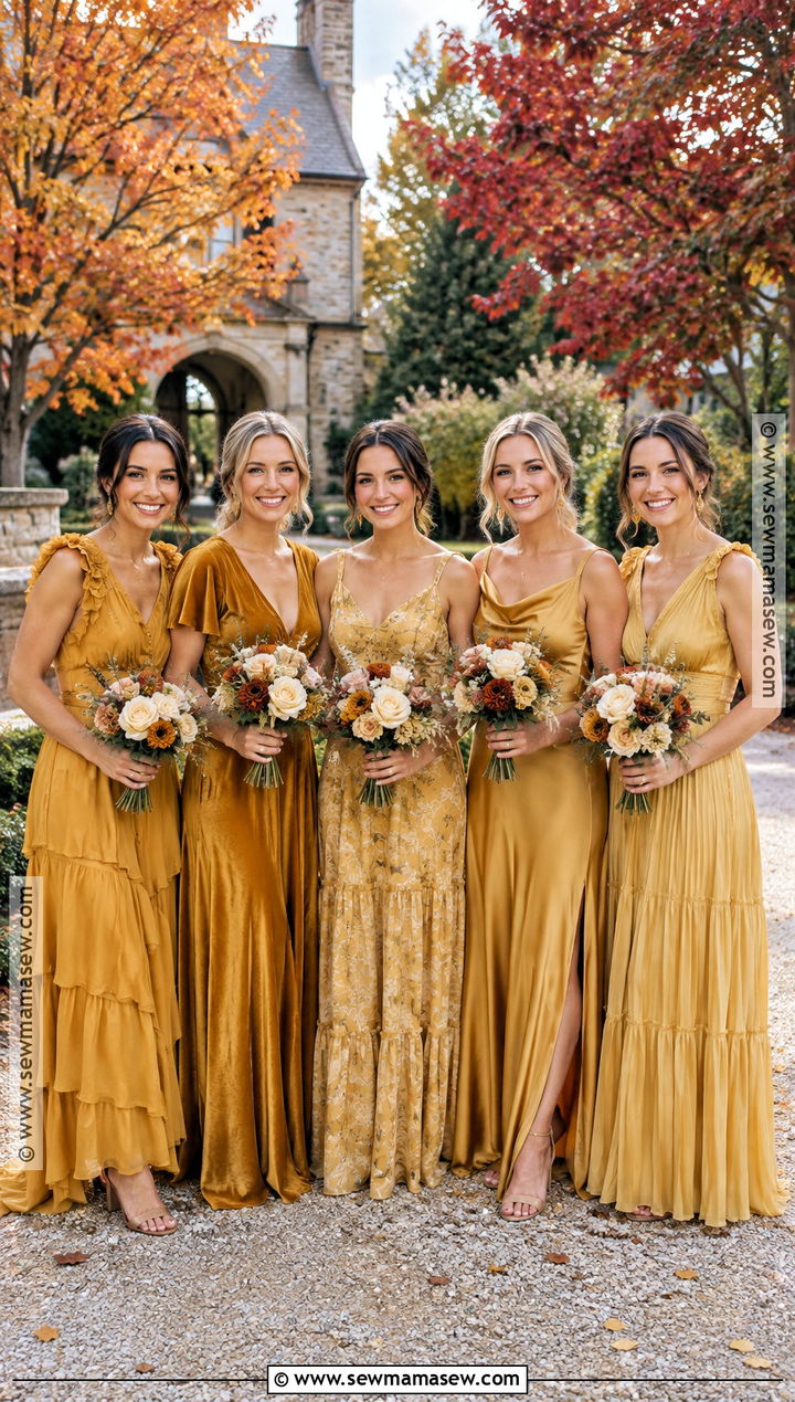 Mismatched Yellow Bridesmaid Dresses - 15 Yellow Fall Bridesmaid Dresses