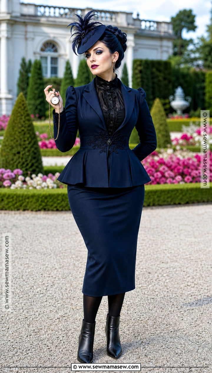 Miss Peregrine Blue Suit Costume - 30 Tim Burton Characters Costumes