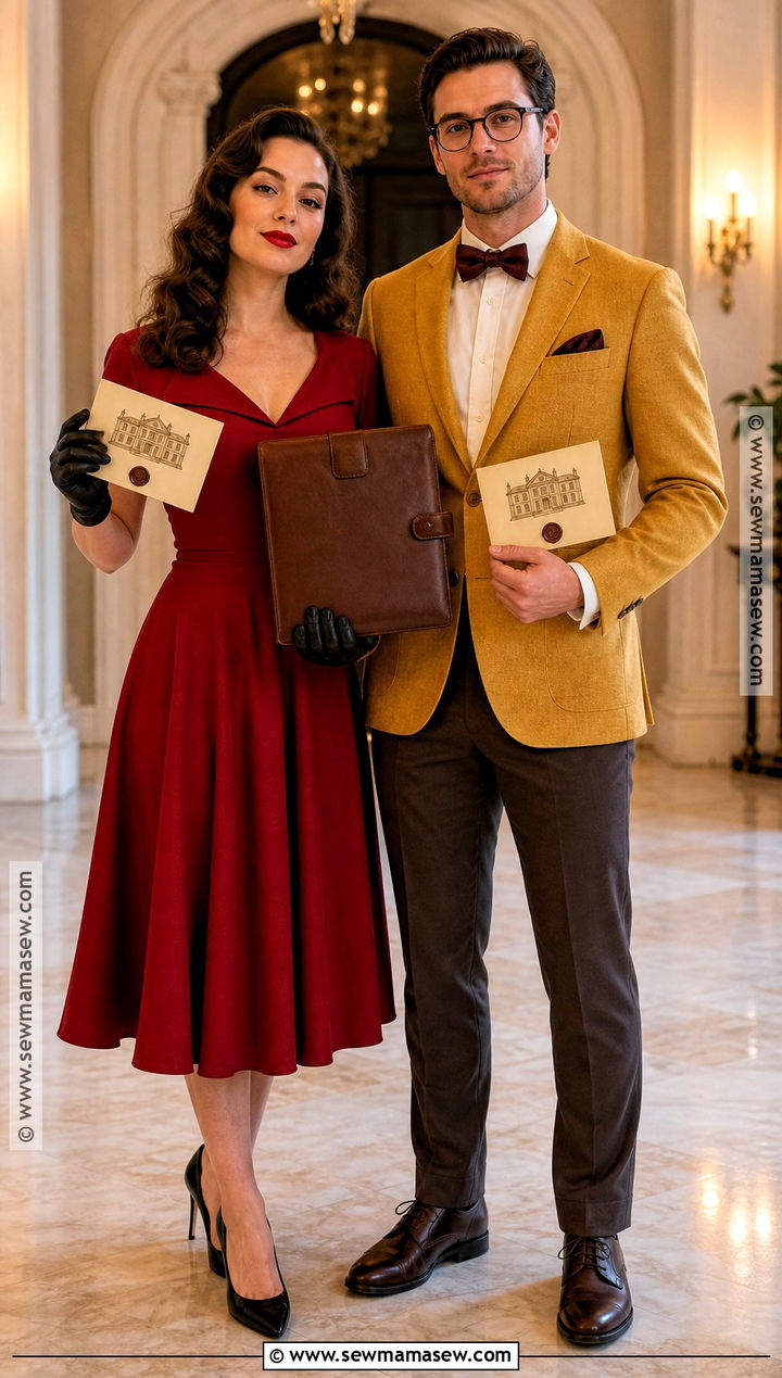 Miss Scarlet And Colonel Mustard Couple Costume - 30 Clue Halloween Costume Ideas