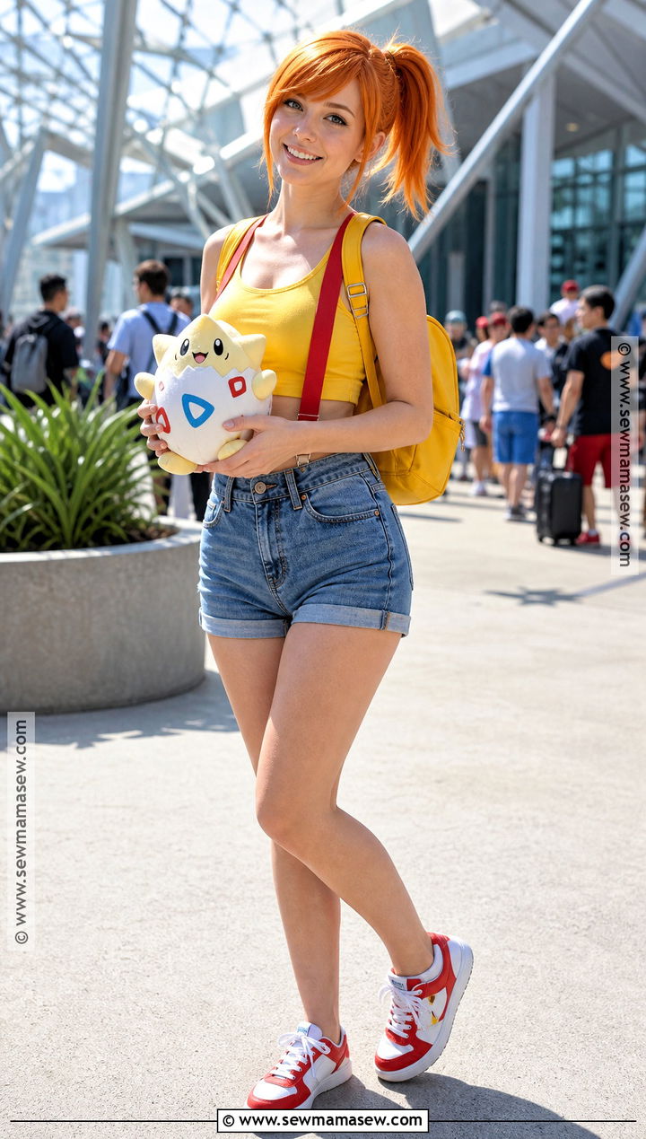 Misty Costume With Denim Shorts - 30 Pokemon Costumes for Women