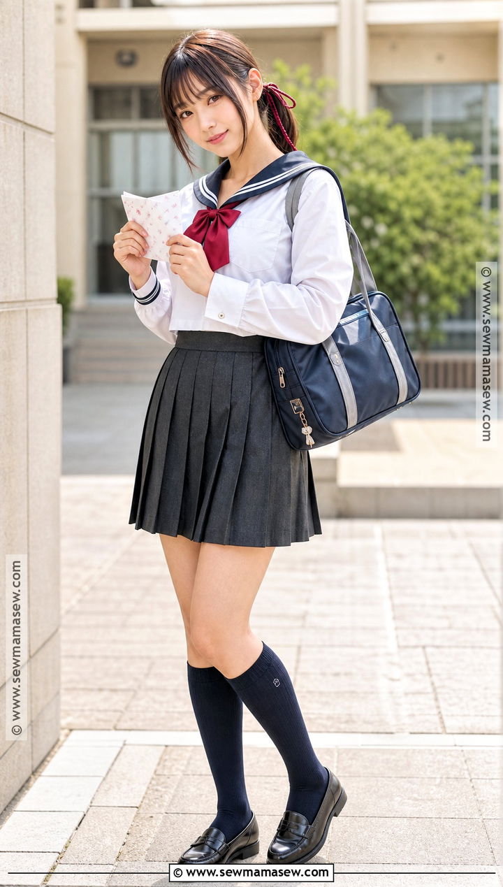 Mitsuha Miyamizu Costume With School Uniform And Red Cord - 30 easy anime costumes
