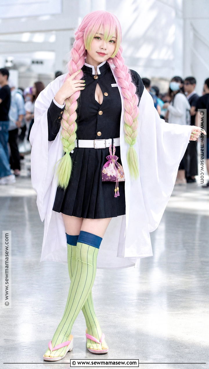 Mitsuri Kanroji Cosplay With Demon Slayer Uniform - 30 cosplay female ideas