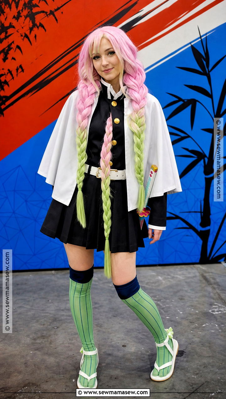Mitsuri Kanroji Cosplay With White Cape - 40 female cosplay ideas