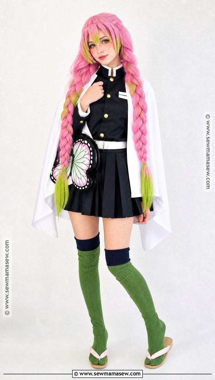Mitsuri Kanroji Costume With Braided Wig - 35 pink hair halloween costume ideas