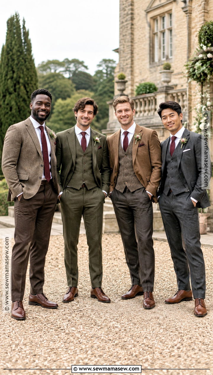 Mix and Match Earth Tone Groomsmen Attire - 15 groomsmen attire casual fall ideas