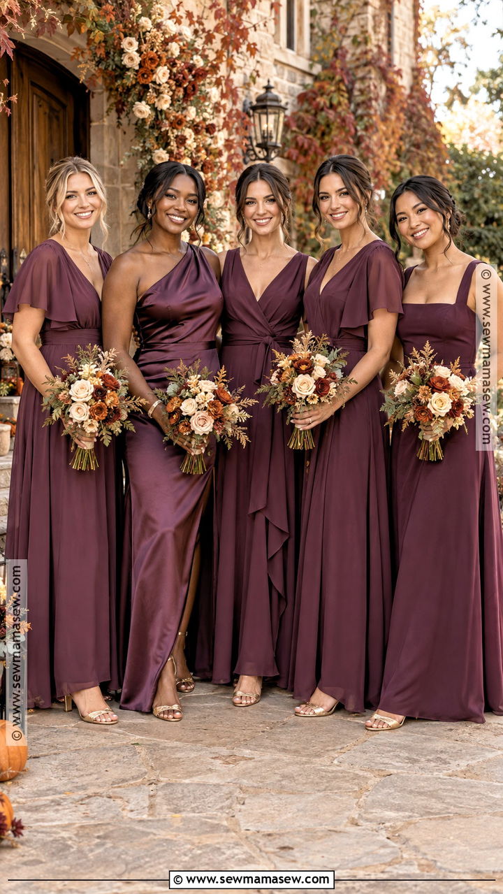 Mix and Match Plum Bridesmaid Dresses - 20 plum bridesmaid dresses fall