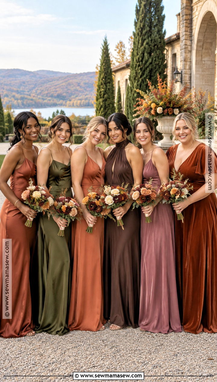 Mixed Autumn Tone Bridesmaid Dresses - 15 Fall Tone Bridesmaid Dresses