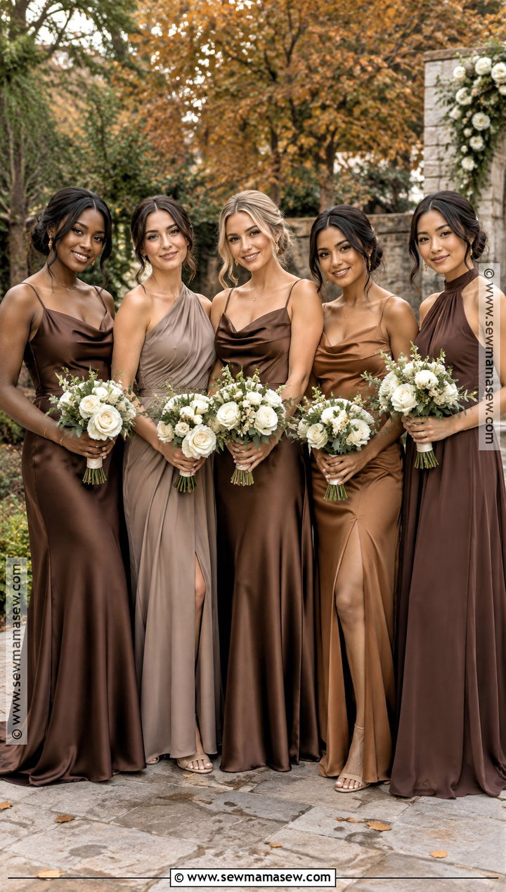 Mixed Brown Bridesmaid Dresses - 15 Fall Bridesmaid Dresses Brown