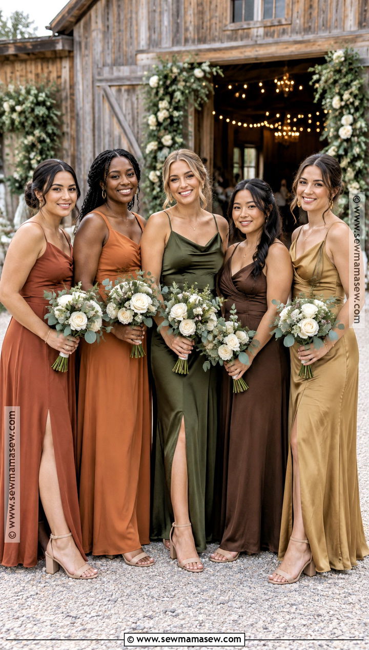 Mixed Earth Tone Bridesmaid Dresses - 15 Fall Wedding Bridesmaid Dresses Rustic