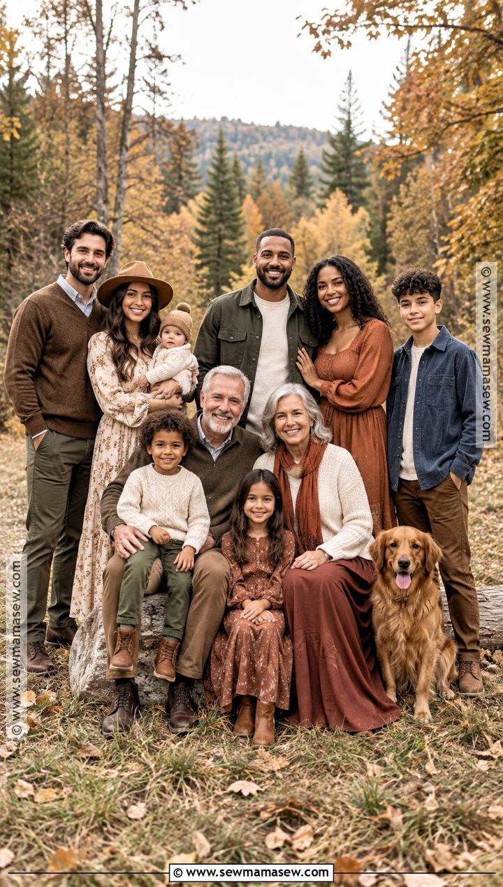 Mixed Earth Tone Fall Family Photo Outfits - 20 outdoor family photo outfits fall