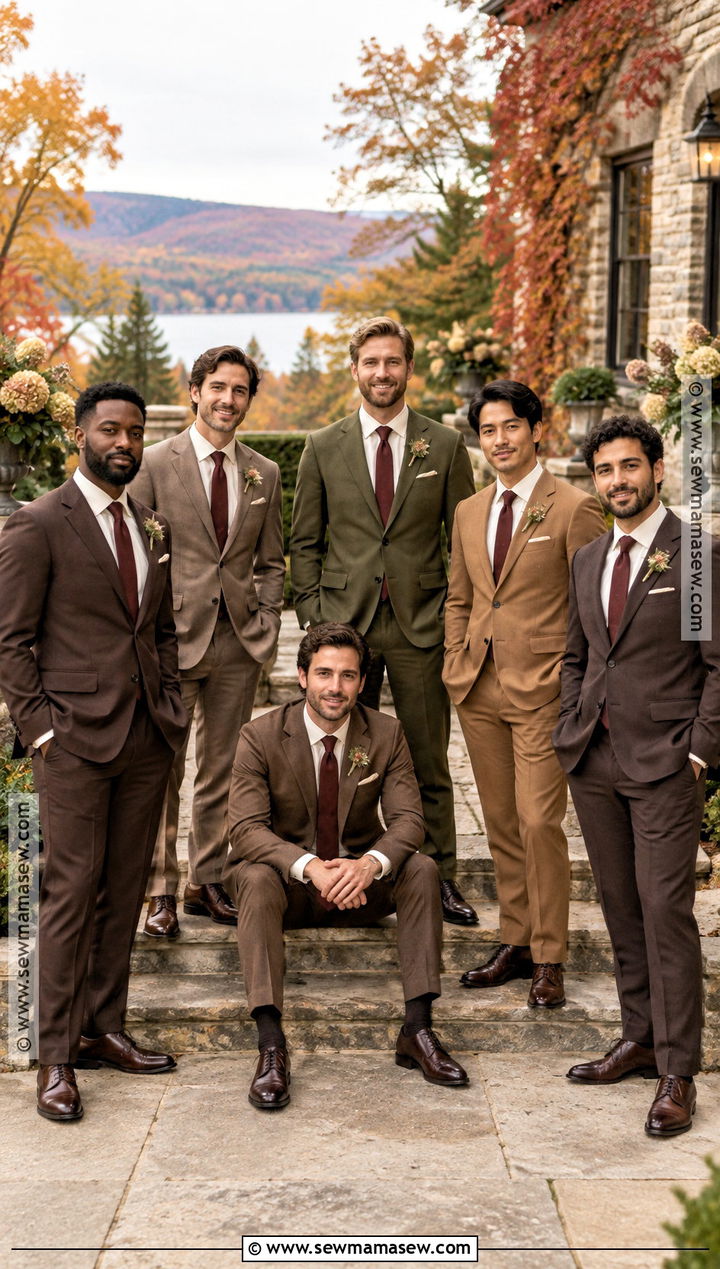 Mixed Earth Tone Groomsmen Attire - 15 groomsmen fall attire ideas