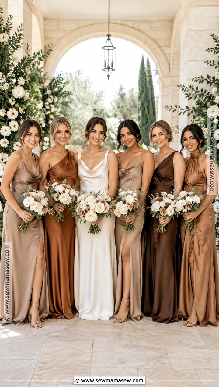 Mixed Neutral Bridesmaid Dresses - 15 early fall bridesmaid dresses