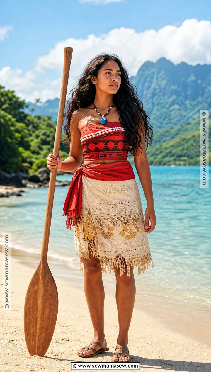 Moana Costume With Island Inspired Skirt - 30 Disney Characters Dress Up Ideas
