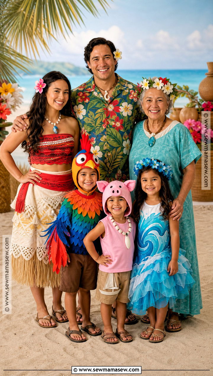 Moana Family Costume - 50 family halloween costumes