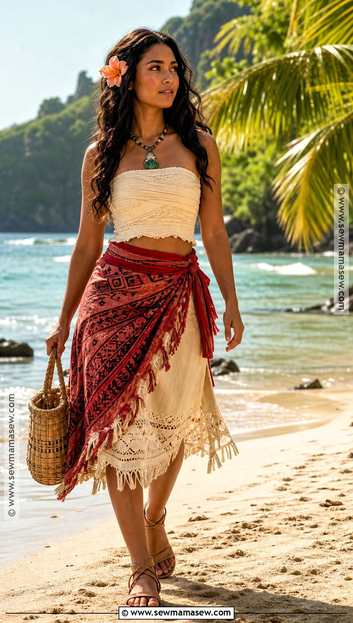 Moana Island Princess Costume With Red Skirt - 30 Princess Costume Ideas for Women