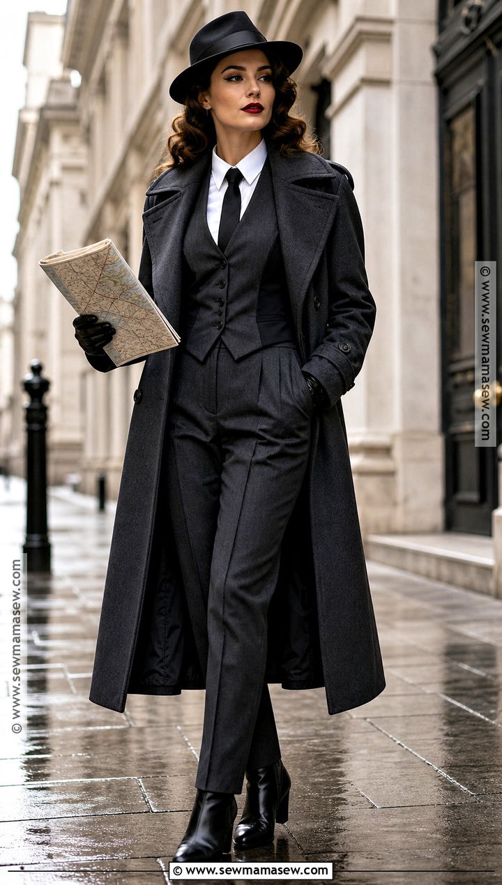 Mobster Costume With Long Trench Coat - 30 mobster costume ideas for females