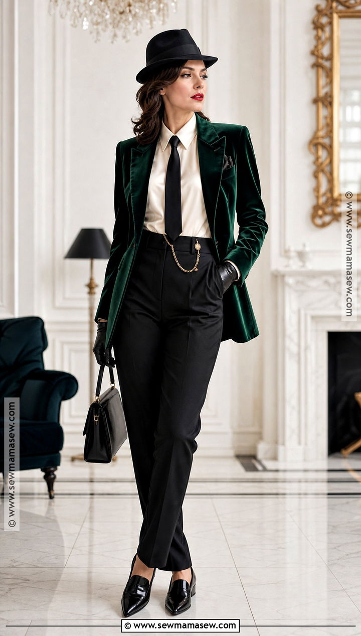 Mobster Costume With Velvet Blazer - 30 mobster costume ideas for females