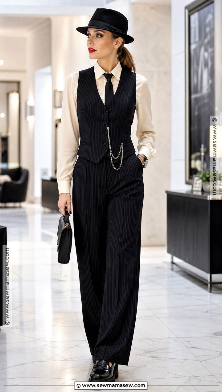 Mobster Costume With Wide Leg Trousers - 30 mobster costume ideas for females