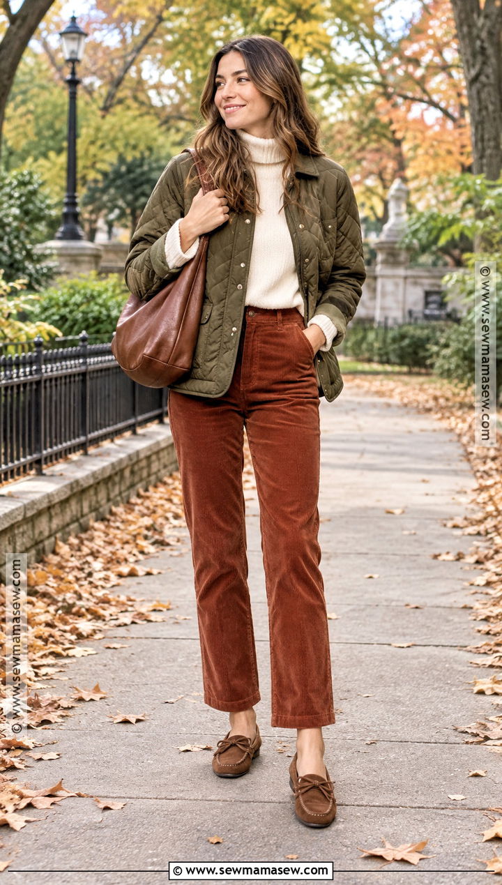 Moccasin Flats With Corduroy Pants - 15 must have fall shoes