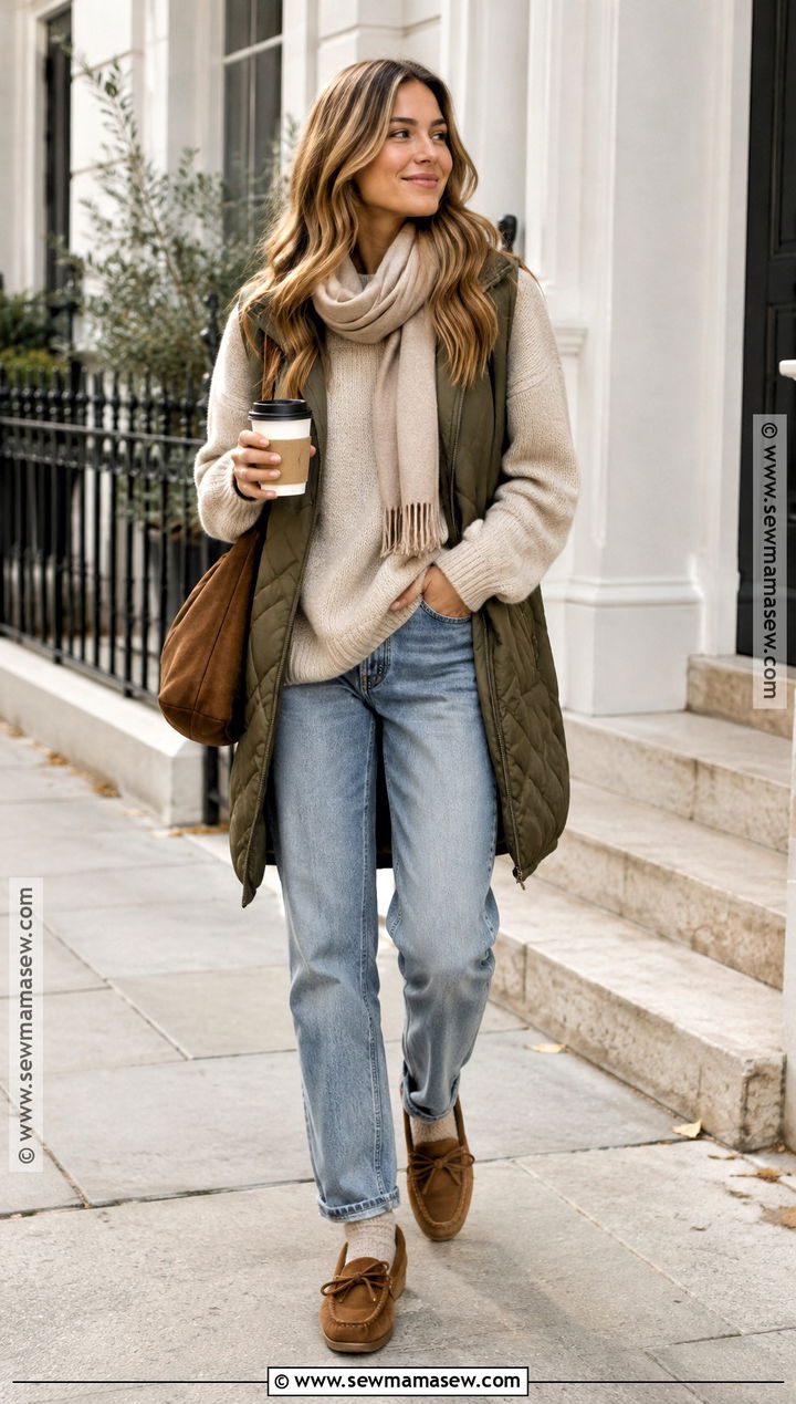 Moccasins With Relaxed Jeans And An Oversized Sweater - 15 comfortable shoes for autumn